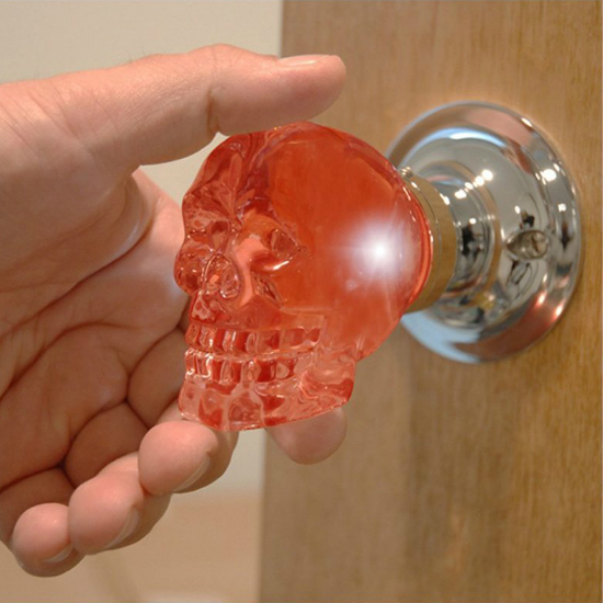 LED Crystal Skull Doorknob